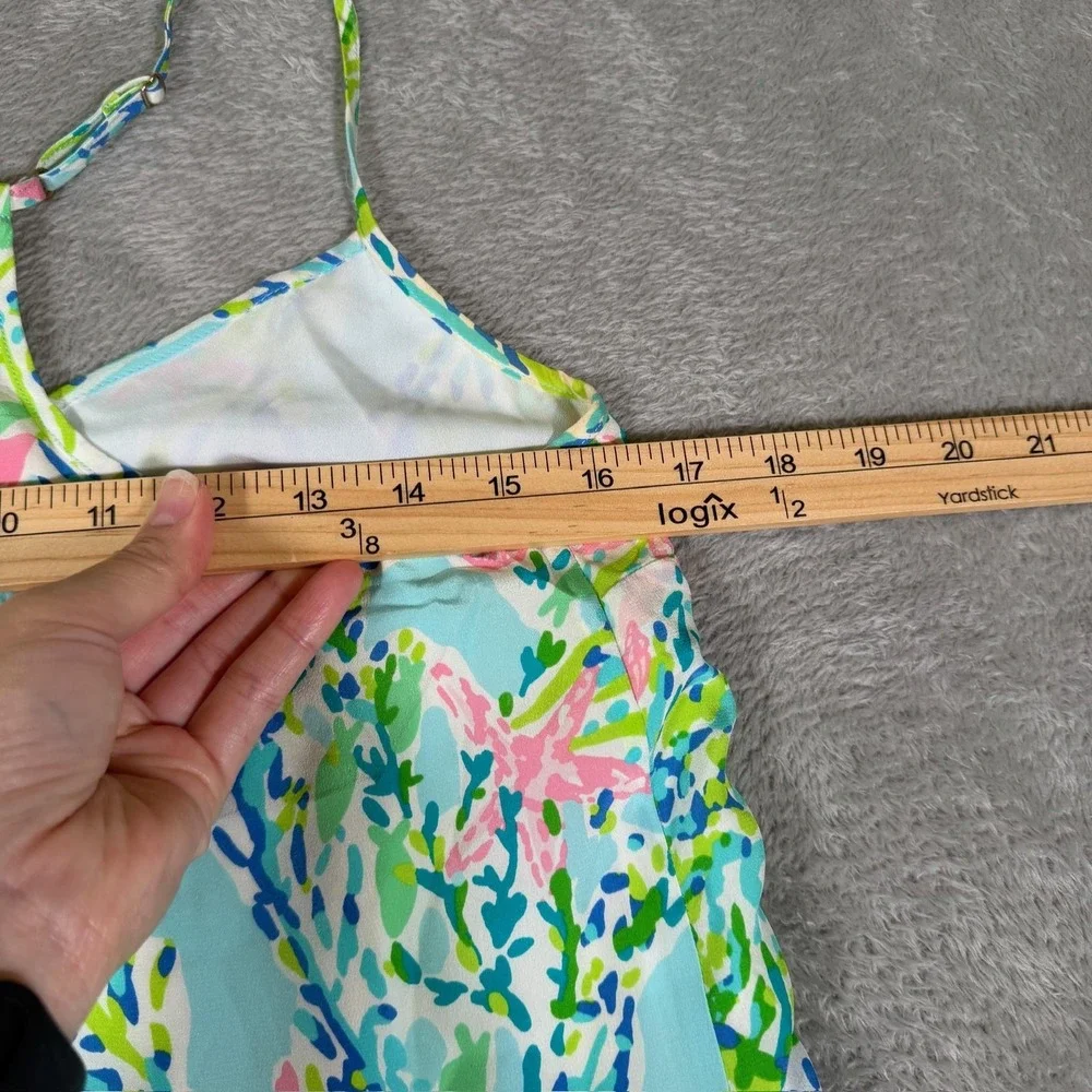 Lilly Pulitzer Dress Womens Small Multicolor Silk Floral Strappy Slip‎ Sundress - Picture 7 of 8